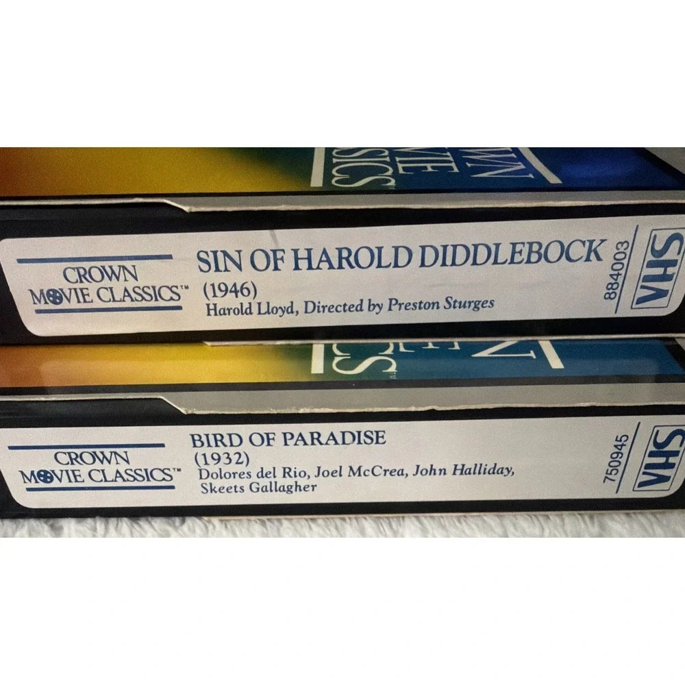 Sin Of Harold Diddlebock Bird Of Paradise VHS Tape Crown Movie Classics Lot Of 2
